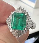 Magnificent 3.60ct Colombia Emerald & Diamond Platinum Ring