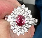 A Magnificent Unheated Burma 1.36ct Pigeon’s Blood Ruby & Diamond Ring