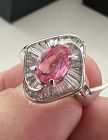 Sensational Unheated 1.29ct Padparadscha Sapphire & Diamond Ring AIGS