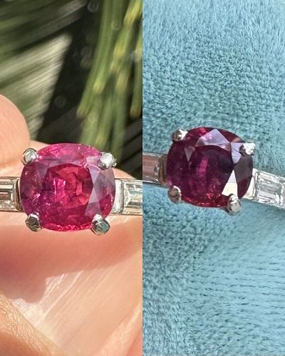 An Exceptional Unheated No Heat 1.09ct Art Deco Burma Ruby & Dia Ring