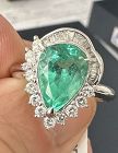 Exquisite 2.80ct Colombia Emerald & Diamond Platinum Ring