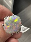 Magnificent 6.59ct Australian Semi Black /Grey Opal & Diamond Platinum