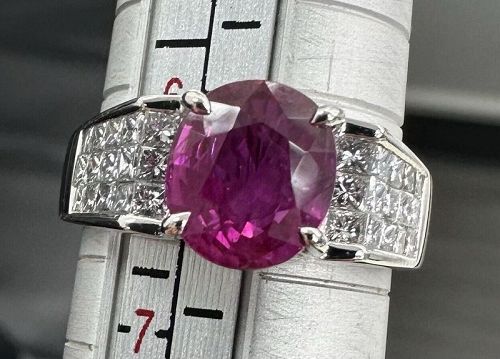 Magnificent 2.67ct Burmese Burma Ruby & Diamond Platinum Ring GIA