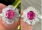 Beautiful Unheated No Heat 1.69ct Burma Ruby & Diamond Ring GIA Certif