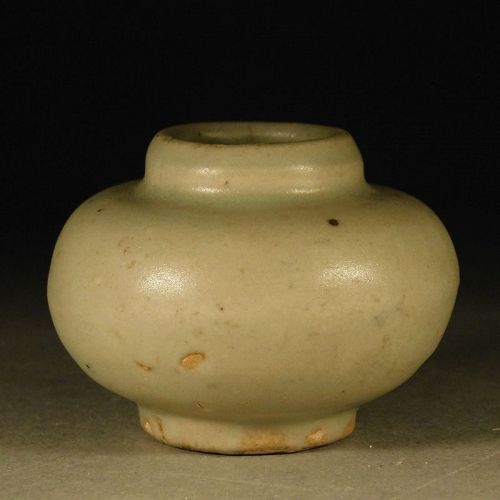 Small Chinese Late Song, Yuan Dynasty, Longquan Type Celadon Water Pot