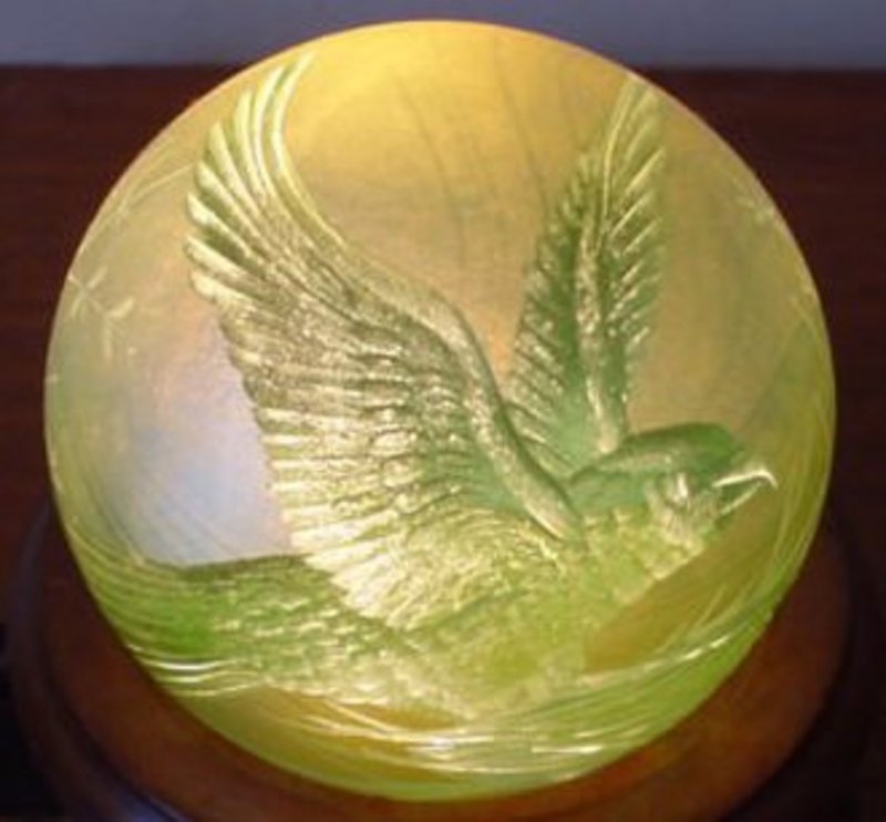 Orient &amp; Flume Engraved Paperweight signed Richter