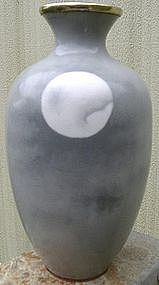 Grey Wireless Japanese Cloisonne Vase