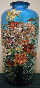 Grand Japanese Ginbari Cloisonne Vase