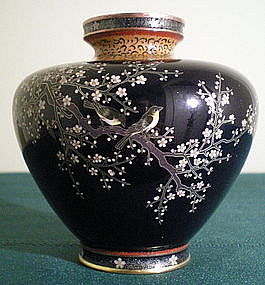 Signed Ota Tamashiro Japanese Cloisonne Cabinet Vase