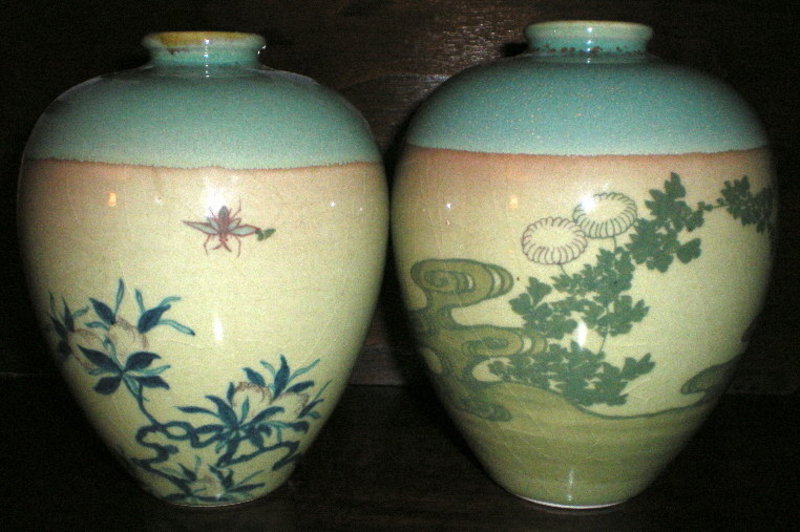 Pair of Satsuma Tea Dust Vases