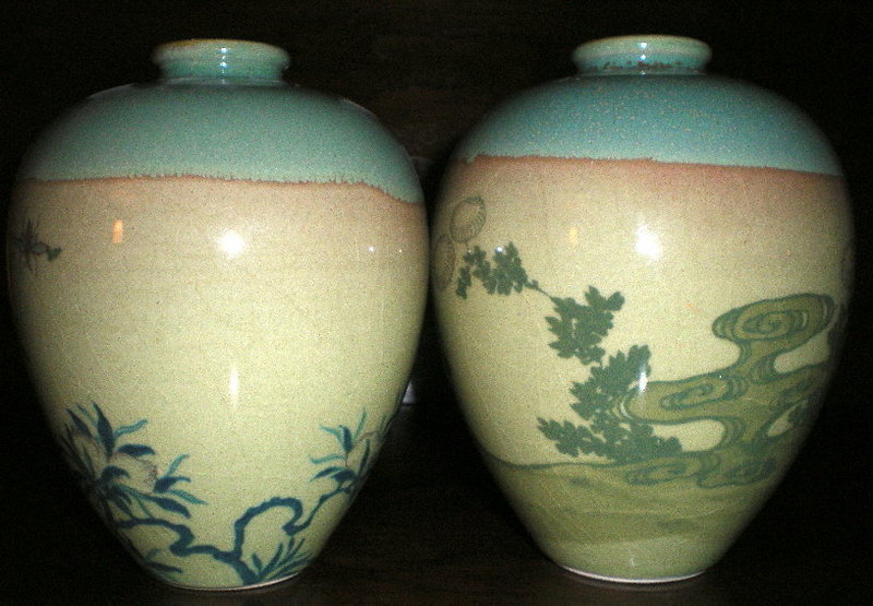 Pair of Satsuma Tea Dust Vases