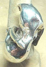 ABSTRACT STERLING SNAKE RING by NOVAK-HUGE