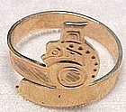 TLINGIT 14K WHALE RING - NORTHWEST- HAND MADE