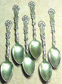 ART NOUVEAU FIGURAL SET OF 6 SPOONS -GERMANY