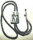 HOPI STERLING BOLO on BLACK LEATHER THONG