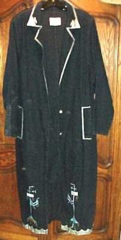 BLACK DENIM HAND PAINTED COAT for SUNDANCE