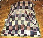 WOOL QUILT W/RECTANGLES - c.1930's
