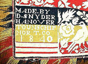 "1840 MADE BY D.SNYDER..."HAND MADE COVERLET