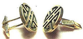 14K CUFFLINKS - ART DECO -1940's