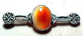 GLASGOW STERLING/AGATE PIN - CELTIC - ARTS&CRAFTS