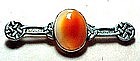 GLASGOW STERLING/AGATE PIN - CELTIC - ARTS&CRAFTS