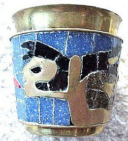 SALVADOR TERAN  Brass/Tile Cup - MERMAID - Mexico-1955