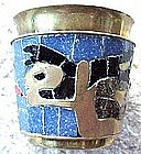 SALVADOR TERAN  Brass/Tile Cup - MERMAID - Mexico-1955