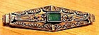 CHRYSOPRASE/800 ARTS & CRAFTS PIN -c.1920