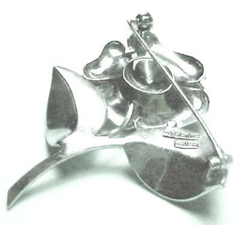 THEODOR FAHRNER Sterling/Marcasites/Pearl Pin - Germany
