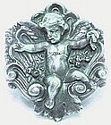 BEST Sterling CHERUB Pin by FISHEL NESSLER CO.-c.1886