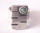 SAM KRAMER Sterling/Jade Ring - c.1948