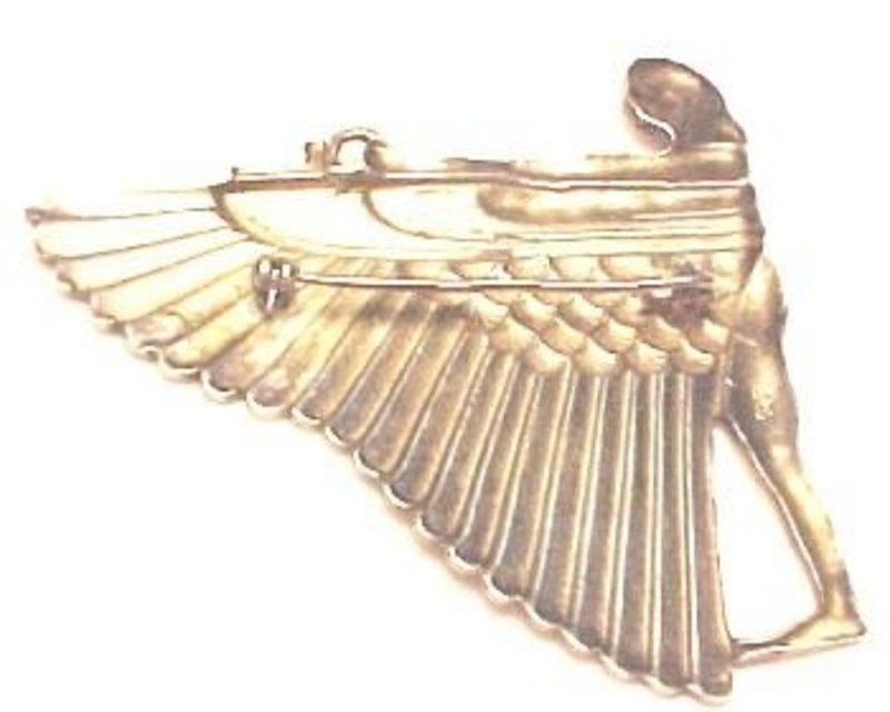 ISIS Sterling Egyptian Figural and Wings Pin - c.1960's