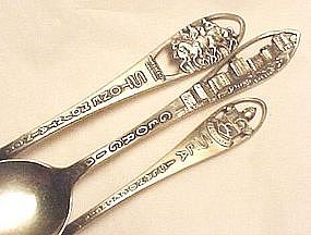 3 GEORGIA Sterling Souvenir Spoons