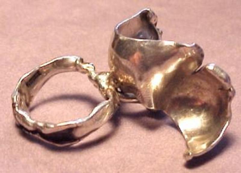 NOVAK  Sterling Gold Ring - POST MODERN