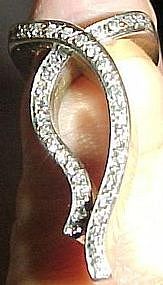 DIAMOND/14k LARGE BOW RING-ART DECO-HUGE