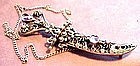 ARTS&CRAFTS SILVER/CRYSTALS DAGGER PIN-c.1910