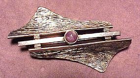 KASITYO Silver Amethyst Pin-FINLAND-1965-Mod