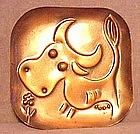 REBAJES COPPER "BULL" DISH - ART DECO -c.1934