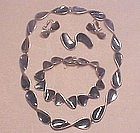 SIGI Sterling Set -Modernist Neck, Brace, Pin, Earrings