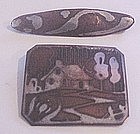 Two A&C  Pins - Silver Plate/Copper