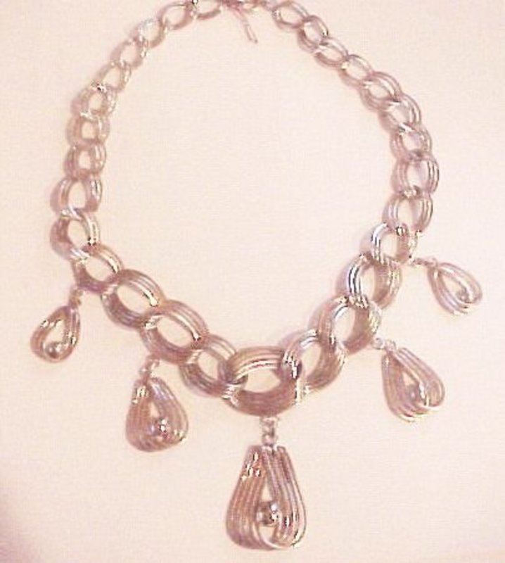 STERLING NECKLACE - ART DECO - C.1940'S - SIGNED
