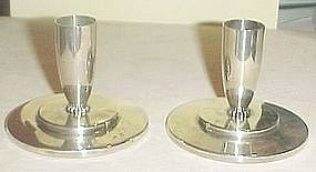 RANDAHL Arts & Crafts Pair Sterling Candlesticks