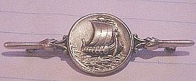 GEORG JENSEN Sterling VIKING SHIP Pin - Denmark