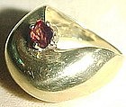 Modernist 14K Ring with Almondine Garnet