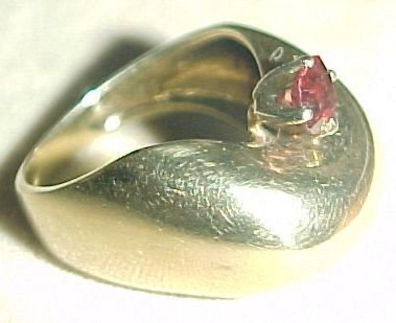 Modernist 14K Ring with Almondine Garnet