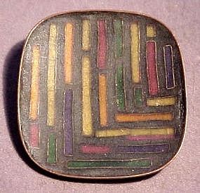 ENAMEL/BRASS MODERNIST PENDANT - GERMANY