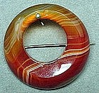 SCOTTISH BANDED AGATE / SILVER BROOCH