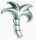 FRED DAVIS Silver PALM TREE Pin- MEXICO - c.1930