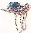 STERLING M.O.P. PIN W/DROP CHAIN-c.1930'S