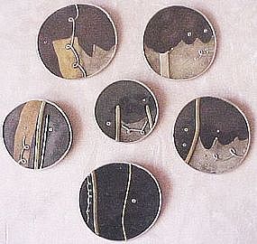 MARCI ZELMANOFF-SET OF MODERNIST BROOCHES-(#4-5-6)